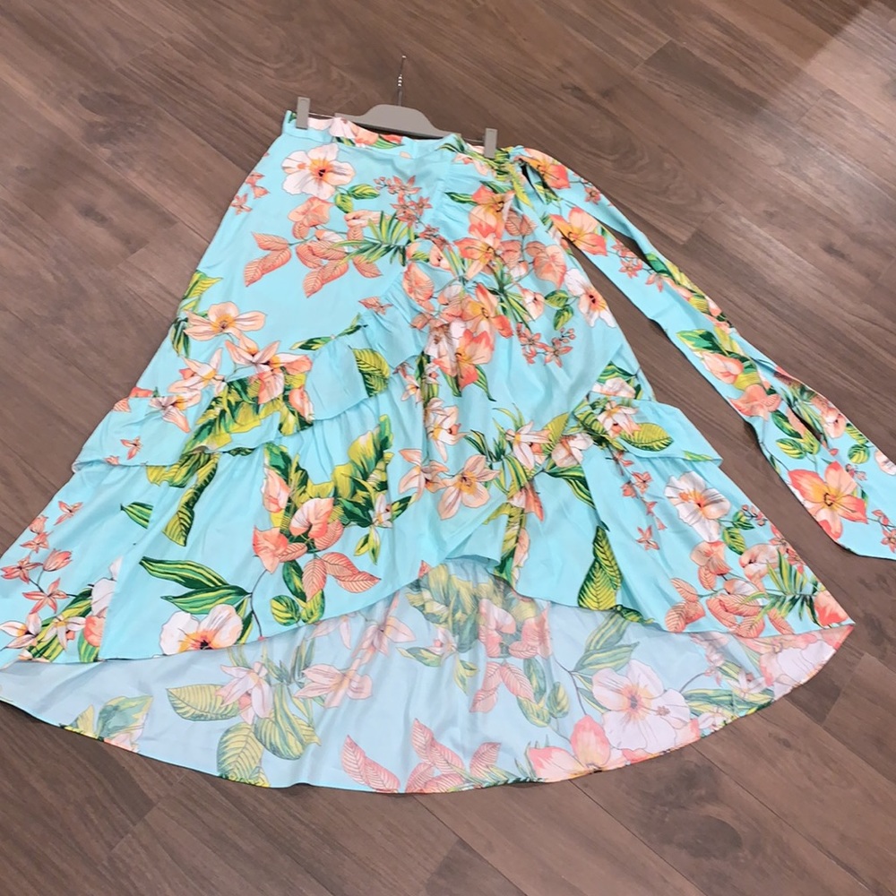 Floral Blue Maxi Skirt - Picture 5 of 8